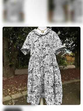 Marvel Black & White Comic Print Top with Red Logo